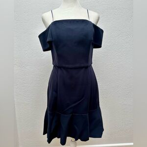 Elegant Off-Shoulder Naval Blue Dress
